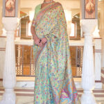 Pista Green Jamawar Saree