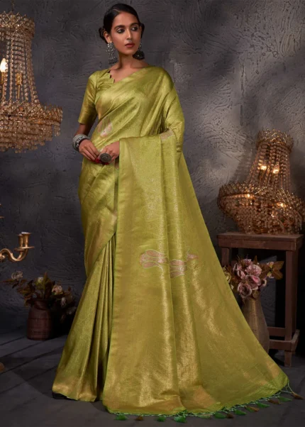 Green Kanjivaram Silk Saree with Zari Weaving