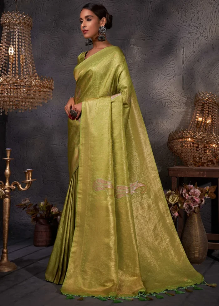 Green Kanjivaram Silk Saree with Zari Weaving