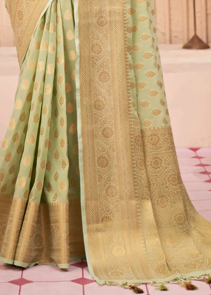 Pastel Green Georgette Banarasi Saree