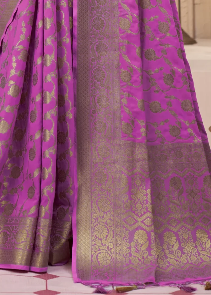 Rani Pink Georgette Banarasi Saree