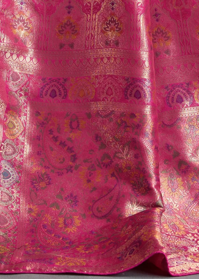 Sunny Yellow Kanjivaram Silk Saree with Meenakari - Image 6