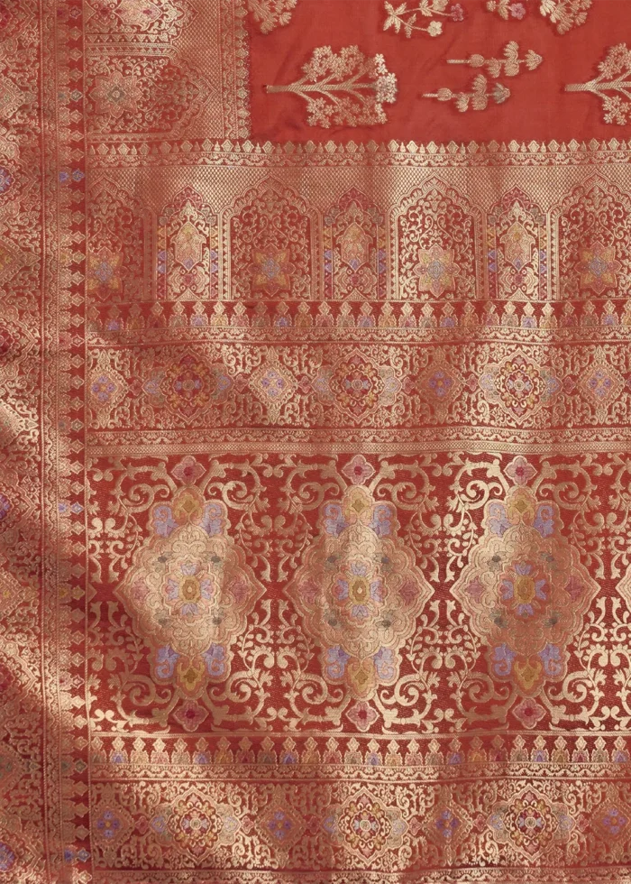 Bridal Red Meenakari Banarasi Saree