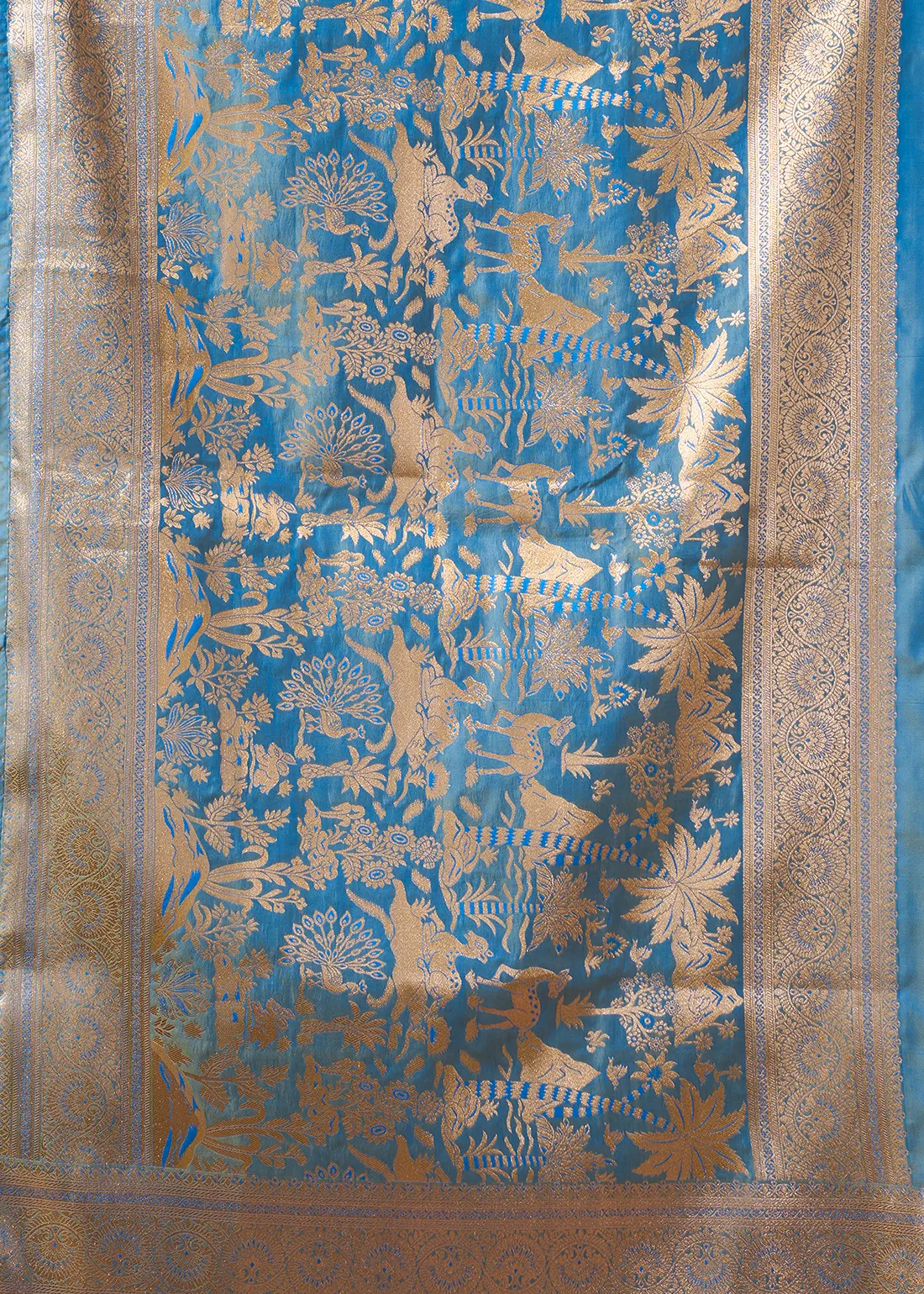 Regal Blue Banarasi Silk Saree with Golden Zari Weaving Regal Blue Banarasi Silk Saree with Golden Zari Weaving