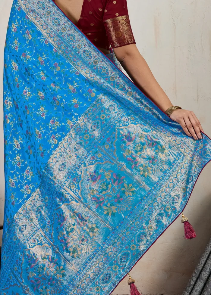 Royal Blue Meenakari Banarasi Saree