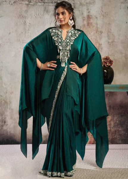 Emerald Green Ready to Wear Saree