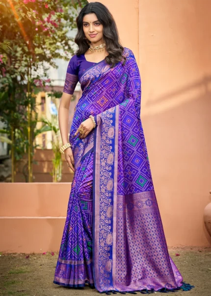 Royal Blue Woven Patola Saree