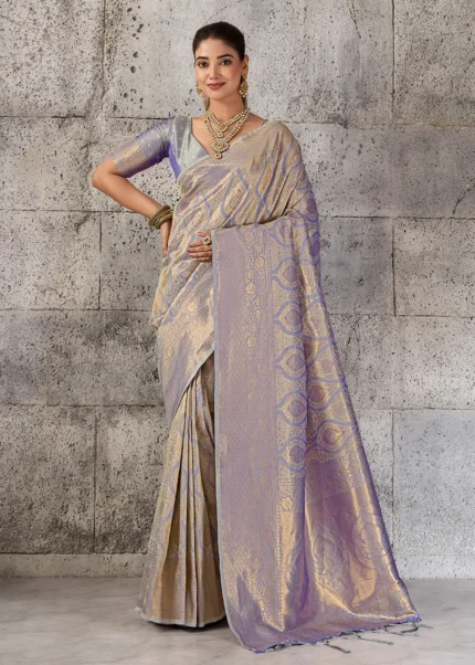 Gray Kanjivaram Silk Saree