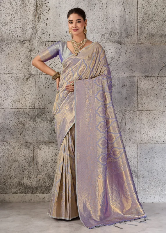 Gray Kanjivaram Silk Saree