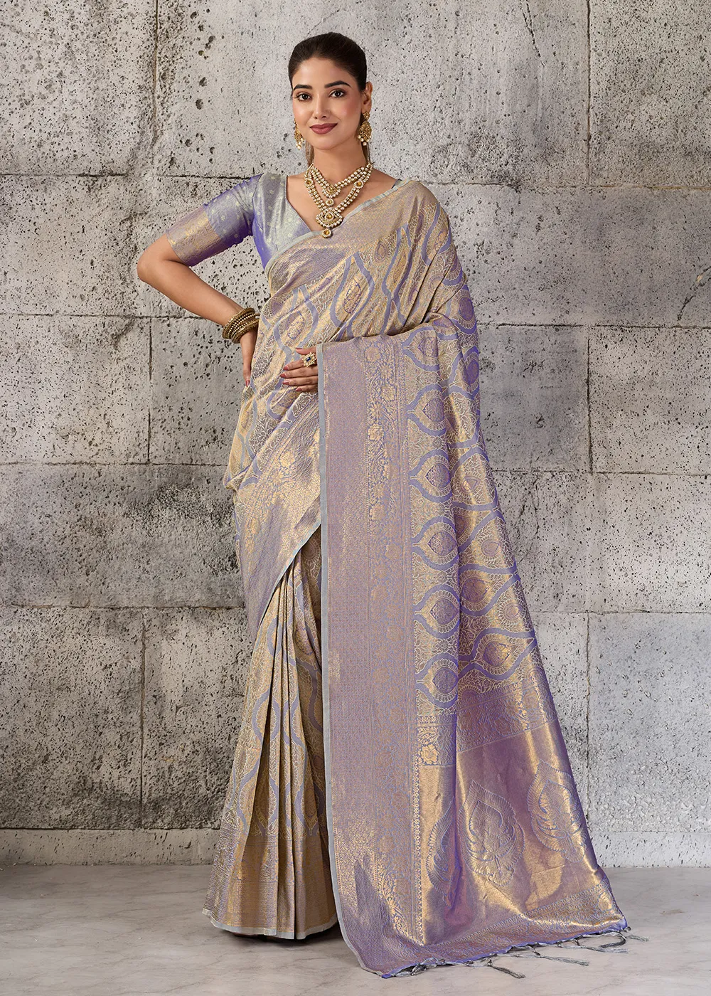 Gray Kanjivaram Silk Saree Gray Kanjivaram Silk Saree