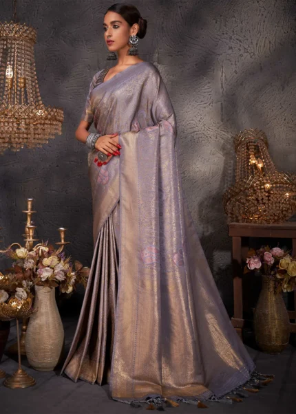 Grey Kanjivaram Silk Saree