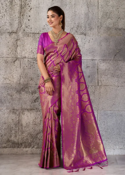 Magenta Kanjivaram Silk Saree