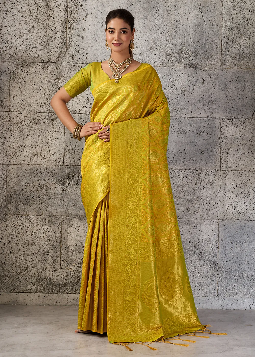 Mustard Yellow Kanjivaram Silk Saree Mustard Yellow Kanjivaram Silk Saree